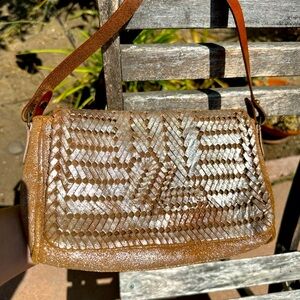 Jasper & Jeera Anthropologie Metallic Leather Purse